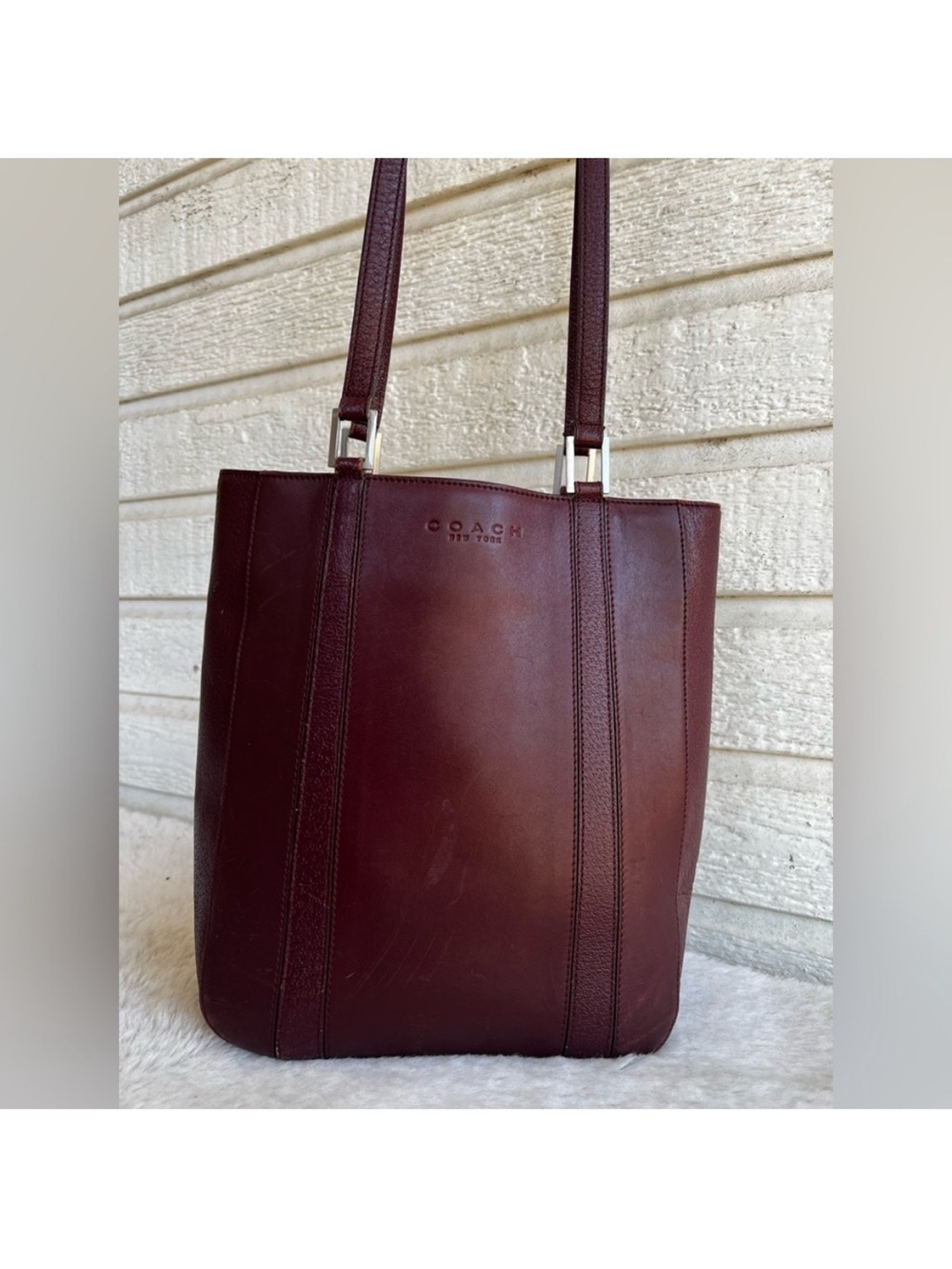 COACH Burgundy Y2K Magazine Tote Shoulder Bag 6706 Vintage - Picture 11 of 13